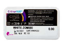 ColourVUE Crazy Lens - White Zombie - zonder sterkte (2 gekleurde daglenzen)