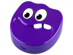 Lenzenhouder kit met spiegel - paarse smiley 