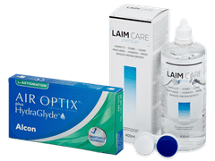 Air Optix plus HydraGlyde for Astigmatism (3 lentilles) + Solution Laim Care 400 ml