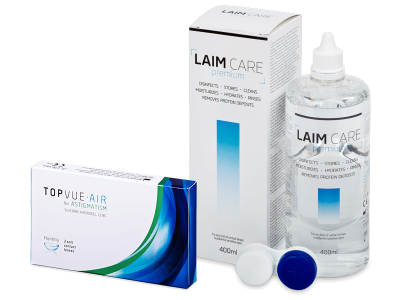 TopVue Air for Astigmatism (3 lenzen) + lenzenvloeistof Laim-Care 400 ml