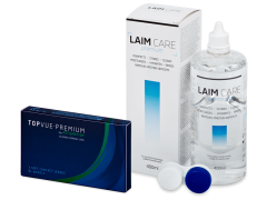 TopVue Premium for Astigmatism (3 lentilles) + Laim-Care Solution 400 ml