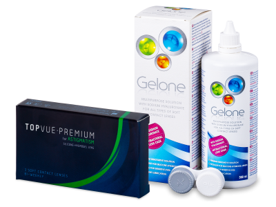 TopVue Premium for Astigmatism (3 lentilles) + Gelone Solution 360 ml