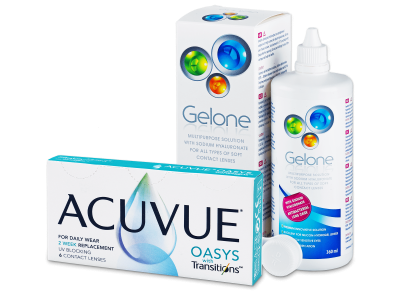 Acuvue Oasys with Transitions (6 lentilles) + solution Gelone 360 ml